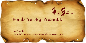 Horánszky Zsanett névjegykártya