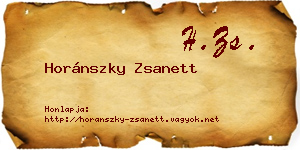 Horánszky Zsanett névjegykártya